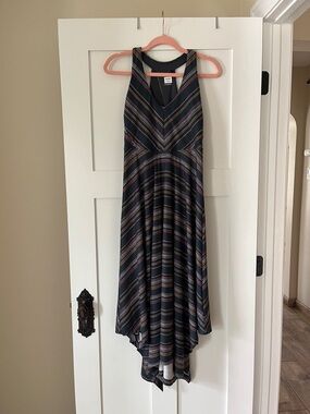 Prana Navy Striped Midi Dress